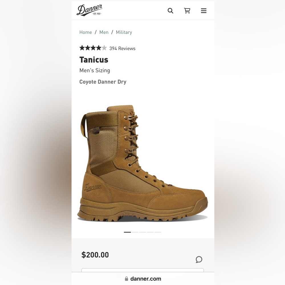 Danner Tanicus Coyote Dry Waterproof style 55317
